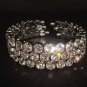 Bridal 3 row Rhinestone Crystal Bracelet Cuff BR166