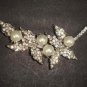 Bridal Leave Faux pearl crystal Rhinestone Brooch pin PI479