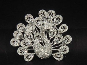 Bridal crystal Peacock Rhinestone Brooch pin PI114