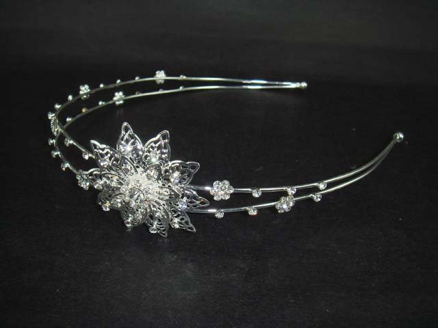 Bridal Flower Headpiece headdress Crystal Rhinestone Headband Tiara HR41
