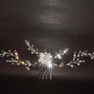 Bridal Crystal Flower Rhinestone Hair tiara Comb RB349
