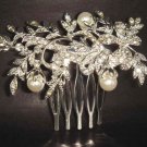 Bridal Faux Pearl Rhinestone Hair tiara Comb RB109