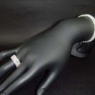 2 Row Bridal Crystal Rhinestone Ring Bracelet set BR12