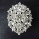 Bridal Oval Rhinestone Pendant Brooch pin Pi305
