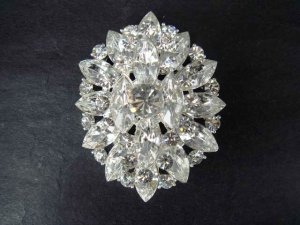 Bridal Oval Rhinestone Pendant Brooch pin Pi305
