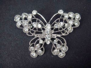 Bridal Crystal butterfly Rhinestone Brooch pin Pi411