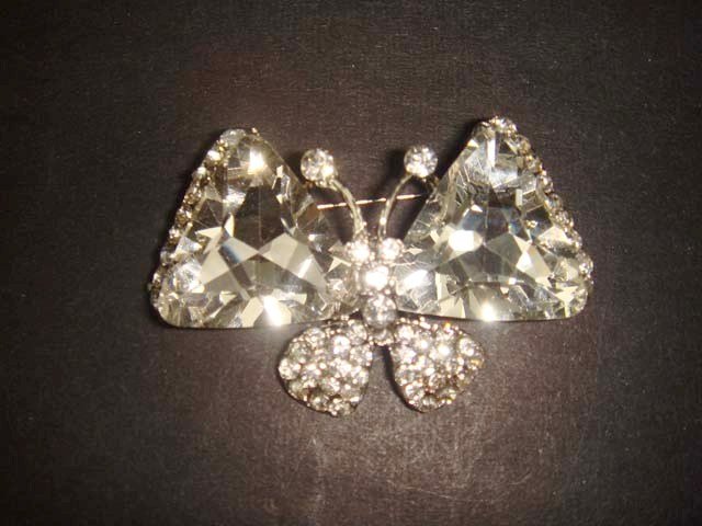 Bridal Butterfly crystal Rhinestone Brooch pin PI477