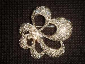 Bridal Cake topper Crystal Rhinestone Brooch pin PI450