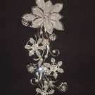 BRIDAL FAUX PEARL RHINESTONE HAIR TIARA COMB RB425
