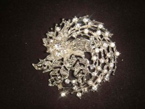 Bridal Vintage Style bling Rhinestone Brooch pin Pi445