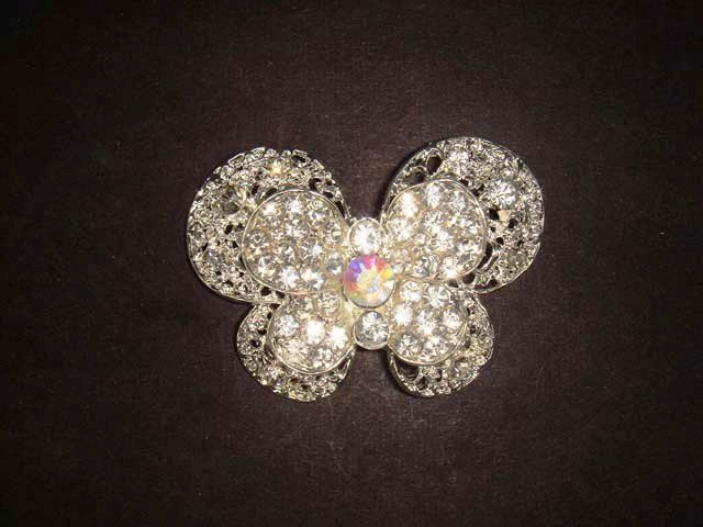 Bridal Butterfly crystal Rhinestone Brooch pin PI459