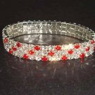 3 row Bridal Stretchy Rhinestone Bangle Bracelet BR13