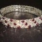 3 row Bridal Stretchy Rhinestone Bangle Bracelet BR13