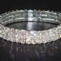 3 row Bridal Stretchy Rhinestone Bangle Bracelet BR13