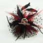 Bridal Feather Black silk flower Peacock pin clip BA141