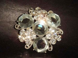 Bridal Crystal Vintage style cake topper dress Rhinestone Brooch pin Pi213