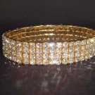 4 row Bridal Stretchy Rhinestone Bangle Bracelet BR54