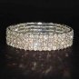4 row Bridal Stretchy Rhinestone Bangle Bracelet BR54