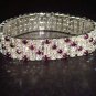 4 row Bridal Stretchy Rhinestone Bangle Bracelet BR54