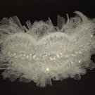 Bridal White bead applique Fascinator Headband HR133