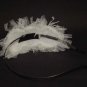 Bridal White bead applique Fascinator Headband HR133