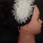 Bridal White bead applique Fascinator Headband HR133