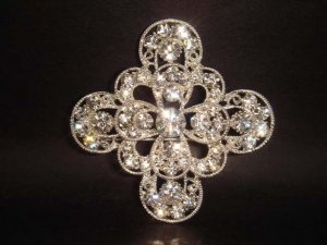 Bridal cake topper Crystal Rhinestone Brooch pin PI140