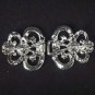 Vintage style dress Rhinestone clasp hook button BU28
