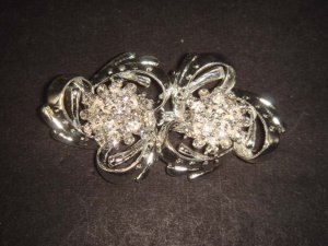 Bridal flower Rhinestone clasp hook buckle button BU39