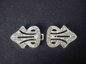 Bridal vintage style Rhinestone clasp hook button BU30