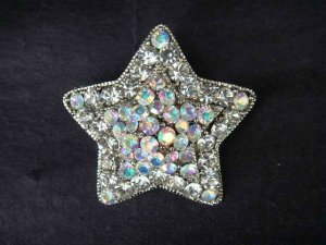 Bridal Star Crystal Rhinestone Brooch pin PI309