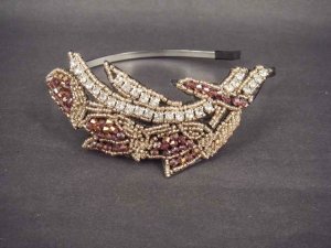 Bridal crystal bead Rhinestone tiara Headband HR132