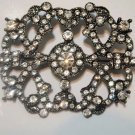 Bridal Vintage Style black Rhinestone Brooch pin PI433