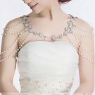 Bridal faux pearl AB crystal Rhinestone shoulder Bra Strap Halter necklace NR269