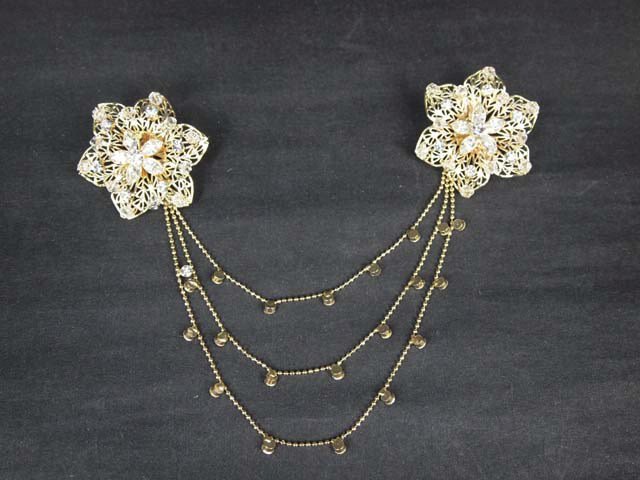 Vintage style Rhinestone Scarf Sweater chain clip PI345