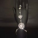 Sexy Rhinestone belly dance crystal Flower slave anklet with ring BR179