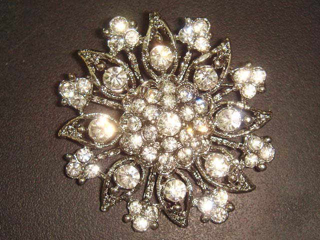 Bridal Crystal Bridesmaid Round cake topper Rhinestone Brooch pin PI31