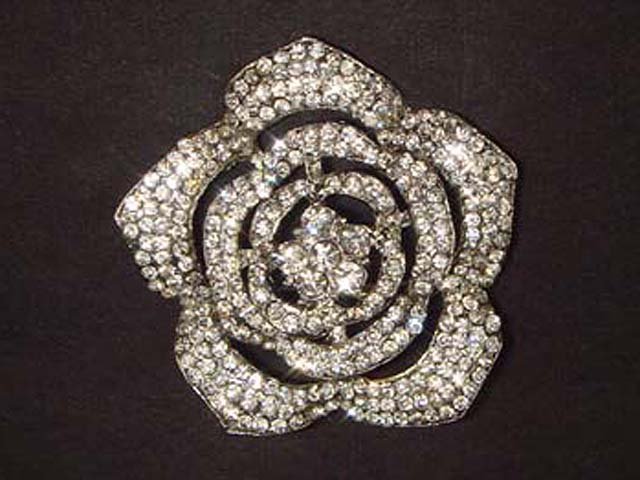 Bridal Tiny rosette crystal Rhinestone Brooch pin PI467