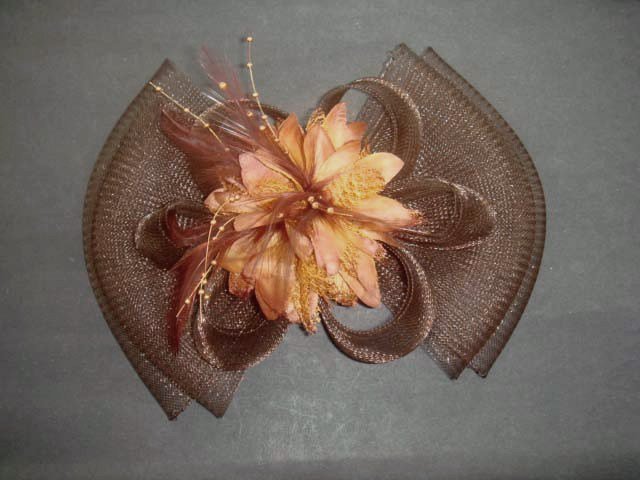 Bridal Feather Purple white blue red Purple Black Grey Fascinator Clip BA140