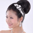 Bridal Rhinestone Crystal Prom Topknot Flower Headpiece Hair tiara Comb RB560