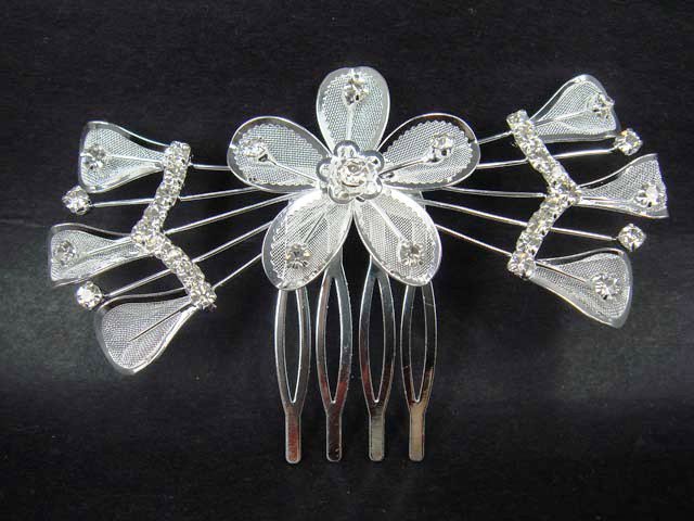 Bridal Rhinestone Flower Crystal Hair tiara Headpiece Comb RB286