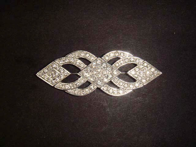 Bridal dress scarf decoration vintage style Rhinestone Brooch pin PI473