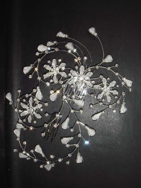Bridal Rhinestone Crystal Headpiece Prom headdress Hair tiara Comb RB187
