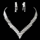 Bridal Rhinestone party necklace earring Set NR35