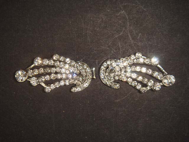 Bridal vintage style Rhinestone clasp hook buckle button BU55