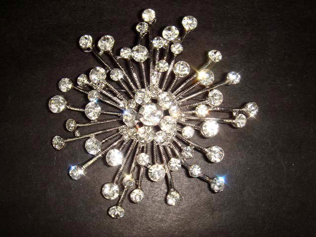 Bridal Crystal cake decoration firework Rhinestone Brooch pin PI216