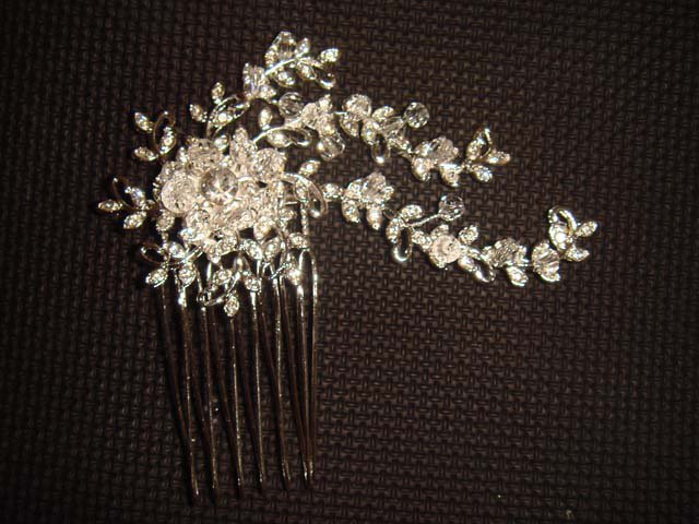 Bridal Crystal Rhinestone Flower Headpiece Hair tiara Comb RB210