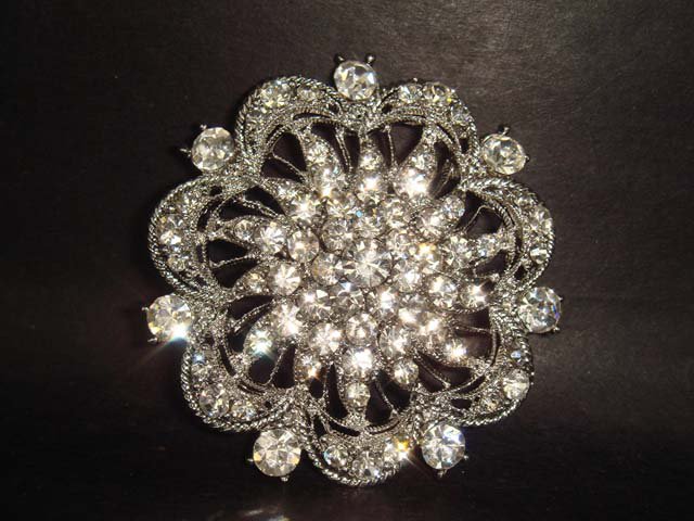 Bridal Crystal bling cake topper Rhinestone Brooch pin PI145