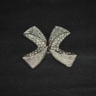 Bridal vintage style crystal X shape Rhinestone clasp hook buckle button BU64