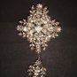 Bridal dress prom Cross Vintage style dangle crystal Rhinestone Brooch pin PI509